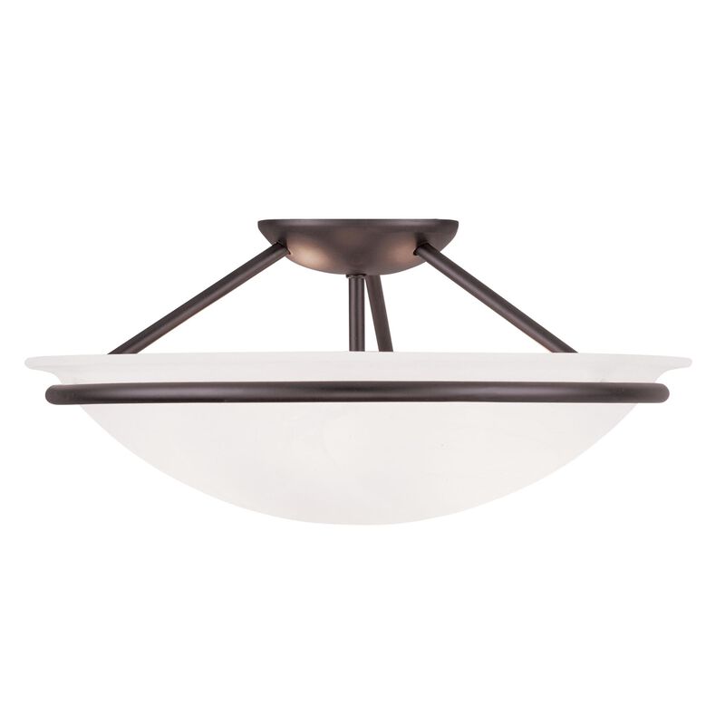 Newburgh 16 Inch 3 Light Semi Flush Mount by Livex Lighting